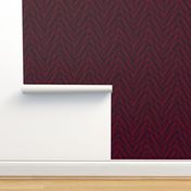 large feather zigzag - maroon and red