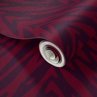 large feather zigzag - maroon and red