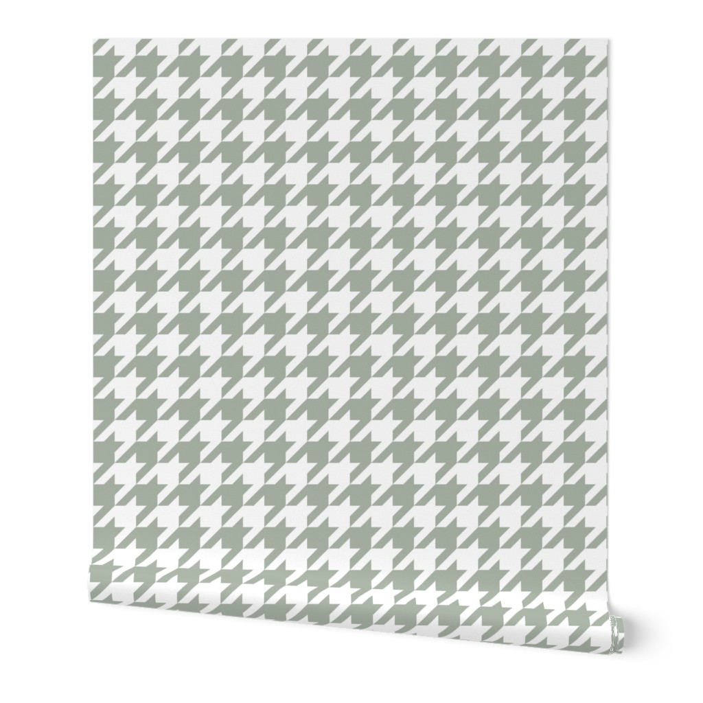 Elegant holiday houndstooth - pewter grey and white