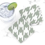 Elegant holiday houndstooth - pewter grey and white