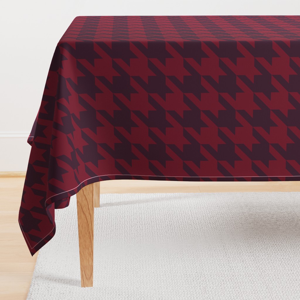 Elegant holiday houndstooth - red and maroon