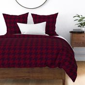 Elegant holiday houndstooth - red and maroon