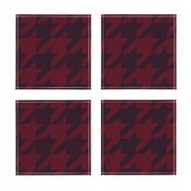 Elegant holiday houndstooth - red and maroon