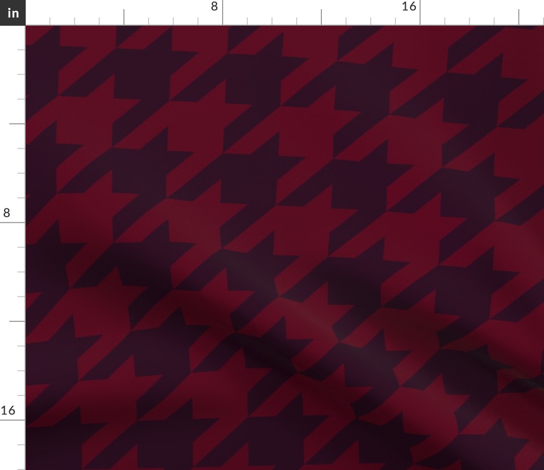 Elegant holiday houndstooth - red and maroon