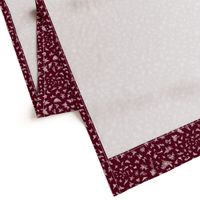 white frost crystals on burgundy