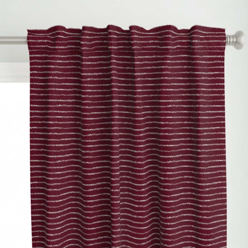 pewter grey chalk mini-stripe on maroon