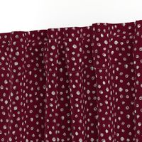 pewter grey chalk polkadots on maroon