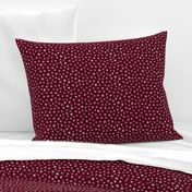 pewter grey chalk polkadots on maroon