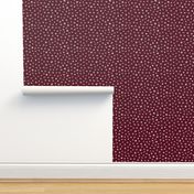 pewter grey chalk polkadots on maroon