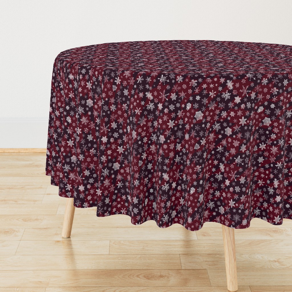 snowflakes on red houndstooth 