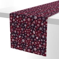 snowflakes on red houndstooth 