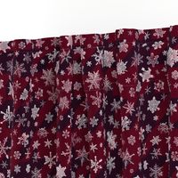 snowflakes on red houndstooth 