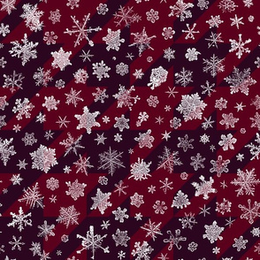 snowflakes on red houndstooth 