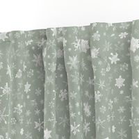 photographic snowflakes on pewter grey (large snowflakes) 