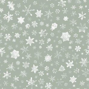 photographic snowflakes on pewter grey (large snowflakes) 