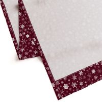 photographic snowflakes on burgundy (large snowflakes) 