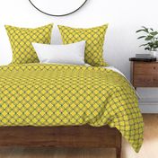 Navy and yellow circle ogee mustard-ch