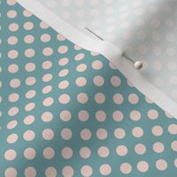 Blush polka dots on teal