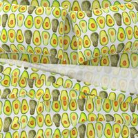 16-13D Jumbo Stripe Watercolor Avocado Fruit Vegetable Green Yellow Forest Large Scale Jumbo Garden Food _ Miss Chiff Designs