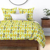 16-13D Jumbo Stripe Watercolor Avocado Fruit Vegetable Green Yellow Forest Large Scale Jumbo Garden Food _ Miss Chiff Designs