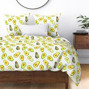 16-13C Watercolor Avocado Fruit Vegetable Green Yellow Forest Large Scale Jumbo Garden Food Tossed _ Miss Chiff Designs 