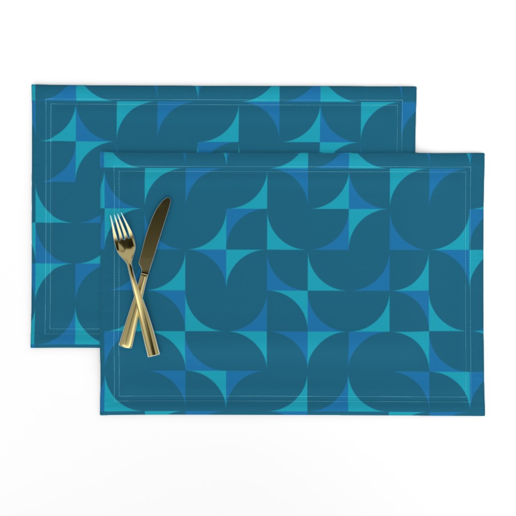 mid century tiles  large scale - surf's up coordinate in midday blue2