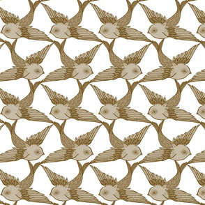 Repeating Birds {Antique/White}