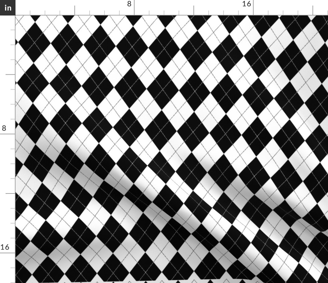 Black and White Argyle Pattern
