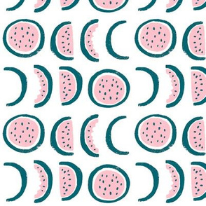 Watermelon Phases- Pink and Blue Green