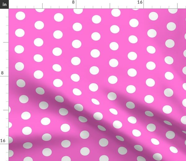 Fabric By The Yard Pink And White Polka Dots