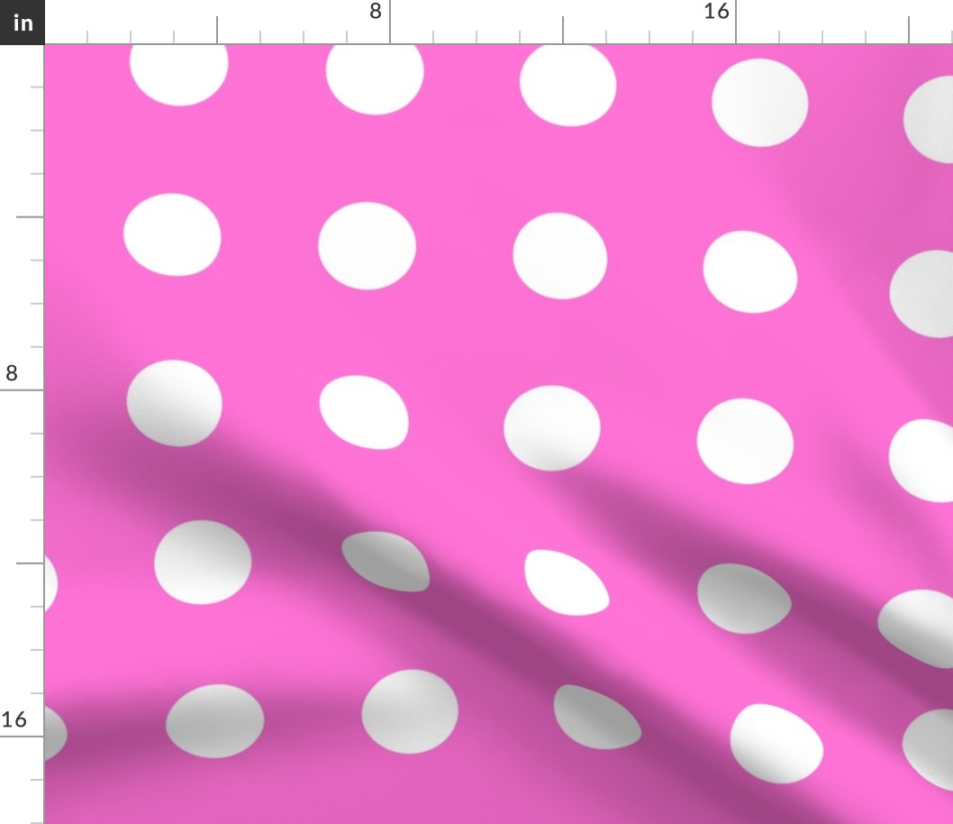 Extra Large Pink and White Polka Dots