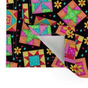 Multicolor Quilt Art Blocks Black Large