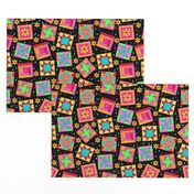 Multicolor Quilt Art Blocks Black Large