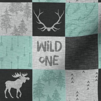 2.5” wild One Quilt- Mint and black