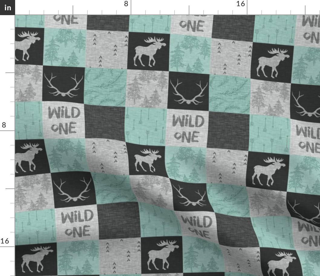 2.5” wild One Quilt- Mint and black