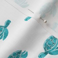 sea turtles in aqua