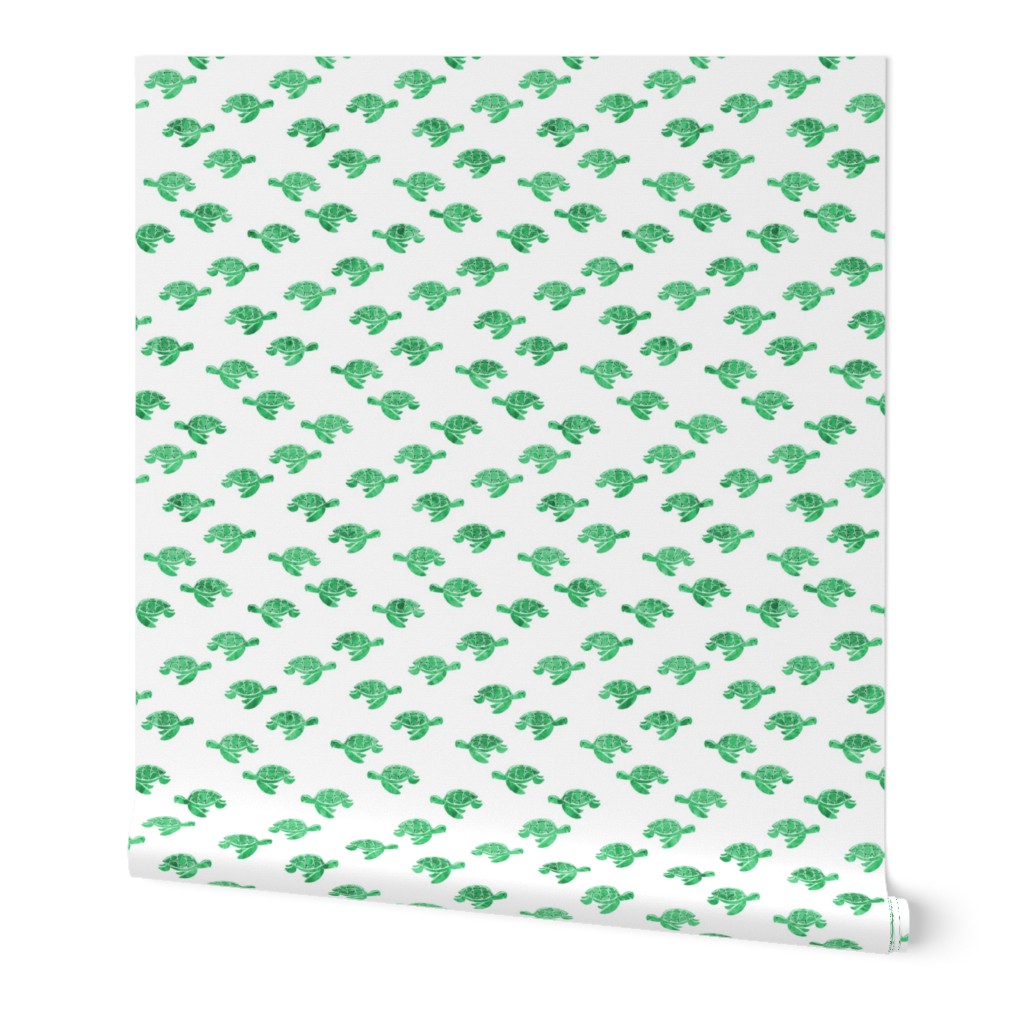 sea turtles in green