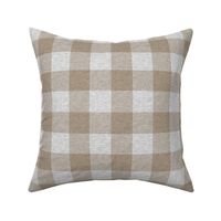 2” textured plaid - light brown and grey