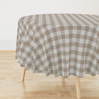 2” textured plaid - light brown and grey