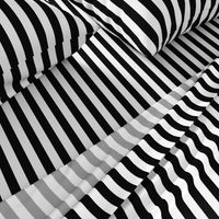 3/4" Black And White Stripess