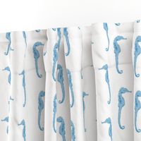 Trendy Blue Seahorses