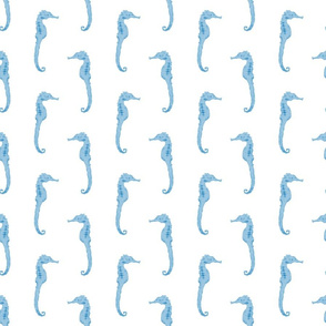 Trendy Blue Seahorses