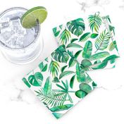 Emerald Tropical Leaf Scatter on White - small