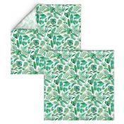 Emerald Tropical Leaf Scatter on White - small