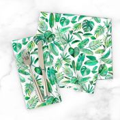 Emerald Tropical Leaf Scatter on White - small