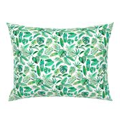 Emerald Tropical Leaf Scatter on White - small