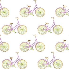 Pi-cycle in lime, squash and bright plum (6" bike)