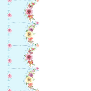 French Country Floral - Blue Border