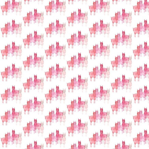 Watercolor Llamas in pinks-ed