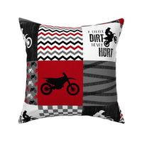 Motocross//A little dirt never hurt - Red - Wholecloth Cheater Quilt